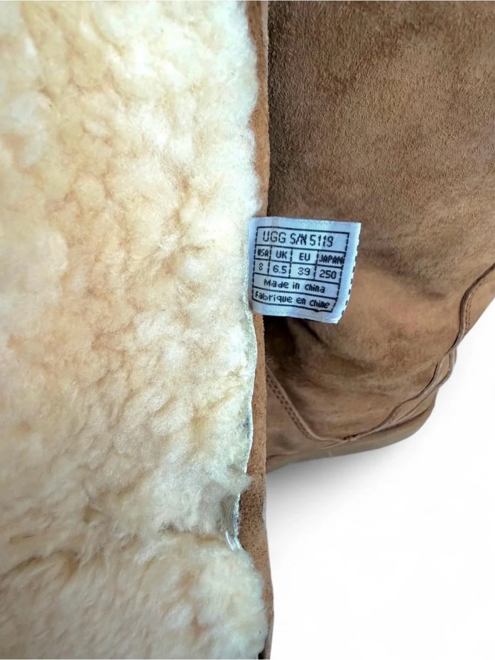 UGG Knightsbridge Sheepskin Winter Boots Womens Size 8 EUR 39 Brown Leather Zip